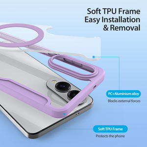 Funda magnética para teléfono compatible con Samsung S25 Edge, funda con ranuras para tarjetas, cubierta magnética plegable transparente, todo incluido - Product Image 6