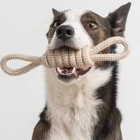 Jouet à mâcher durable en corde de coton pour chiens de taille moyenne/grande ; Conception anti-mastication pour la protection de la maison avec nœuds et balle pour jouer