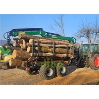 DIBO CE TUV Mesin Pertanian Kehutanan dan Pengolahan Kayu 6ton Kotak Peralatan Log Loader Kayu Kecil dengan Crane Kayu 4.7m dan Trailer 4WD