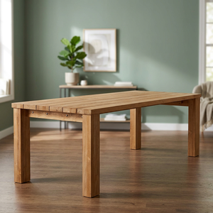Modern Eco-Friendly Durable Waterproof Rectangle Dining <b>Table</b> with Solid Wood <b>Legs</b> Stable Design for Home Furniture - Product Image 2