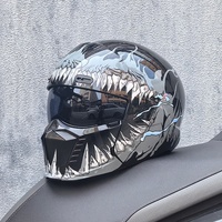 Casque intégral léger SLKE Plus Size 3XL Warrior Combo Scorpion ABS Retro Motorcycle Cruise Locomotive