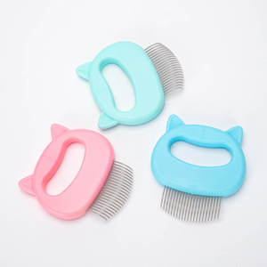 Peigne anti-puces pour animaux de compagnie, outil de toilettage pour chat, 9x10cm, vert menthe, rose, bleu, en plastique ABS, peigne pour enlever les poils d'animaux - Product Image 2