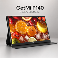 Moniteur portable GetMi haute performance de 14 pouces, écran IPS Full HD, haut-parleurs intégrés pour les présentations en conférence