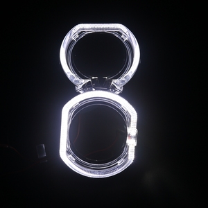 Carcasa de Proyector Bi-LED CQL KVISUAUTO de 2.5 y 3 Pulgadas, Plateada y Negra, con Ojos de Ángel LED para Lentes Bi-LED Aozoom - Product Image 5