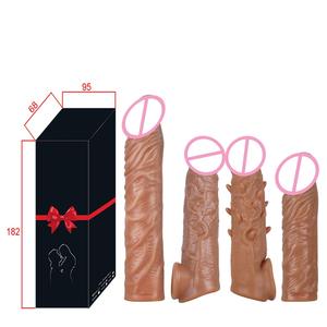 Passen Sie wasch bare und wieder verwendbare Haut Magic Dragon <span class=keywords><strong>Penis</strong></span> <span class=keywords><strong>Extension</strong></span> Dickes Silikon kautschuk Kondom für Mann <span class=keywords><strong>Penis</strong></span> Vergrößerung Sexspielzeug - Product Image 5