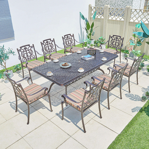 Coswall — <span class=keywords><strong>ensemble</strong></span> <span class=keywords><strong>de</strong></span> salle à manger pour 8 places, chaise à manger et <span class=keywords><strong>table</strong></span>, meubles <span class=keywords><strong>de</strong></span> <span class=keywords><strong>jardin</strong></span>, en aluminium moulé - Product Image 3