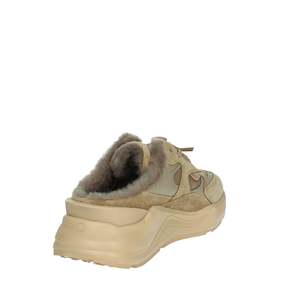 Sabots pour femmes Fuga Mule en daim beige avec doublure en fausse fourrure - Product Image 3