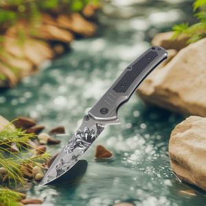 سكين جيب قابل للطي بمقبض G10 وشفرة من الفولاذ المقاوم للصدأ 3Cr13 للصيد، متوفر بالجملة من الصين - Product Image 4