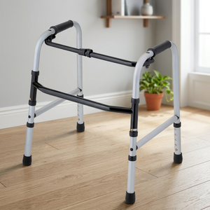 Taiwan-Made One Touched Folding Aluminum Adult Reciprocal <b>Walker</b> <b>Rollator</b>-Satin Silver Safe High Quality Healthcare Supply - Product Image 3