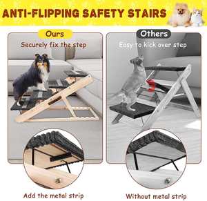 Haustierrampe für Couch, klappbare Haustiertreppe, rutschfeste, verstellbare und tragbare Hunderampe, Kletterleiter für kleine Hunde - Product Image 5