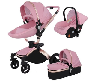Passeggino di Lusso Pieghevole in Lega di Alluminio 3 in 1 Tipo Uovo con <span class=keywords><strong>Seggiolino</strong></span> <span class=keywords><strong>Auto</strong></span> per Bambini da 0-3 Anni per Viaggi - Product Image 2