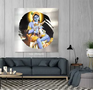 מותאם אישית בית תפאורה UV הדפסת ההינדואיזם וישנו גאנש קרישנה מתכת יצירות אמנות ציורי אמנות קיר
