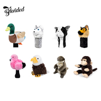 Housses de tête de club de golf en peluche douce et moelleuse de qualité supérieure, avec logo OEM exquis, housses de tête de golf de luxe à motif animalier