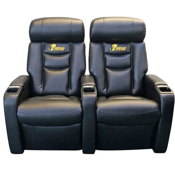 Cadeira de cinema VIP de couro de luxo com logotipo personalizado, sofá, assento de teatro