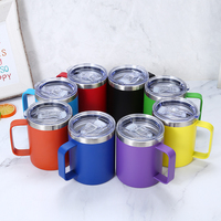 Tasses à café classiques en acier inoxydable de 12 oz, gobelets isothermes personnalisables avec logo, tasses de voyage et de camping originales pour l'extérieur