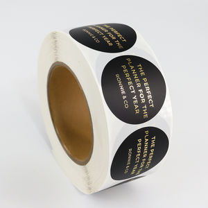 Rouleau d'étiquette à <span class=keywords><strong>effet</strong></span> mat en feuille d'or personnalisée autocollants ronds en vinyle adhésif étanche - Product Image 2