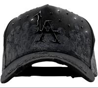 Hoge kwaliteit 5-panel baseballcap met 31 cm klep, luipaardblad-punt-letterprint, verstelbaar, sportief, suède, ademend, waterdicht, unisex, gorras