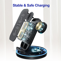 Station de charge sans fil 3 en 1 pour Apple Watch et pour AirPods 2/Pro QC 3.0 Adaptateur Chargeur de téléphone portable électrique