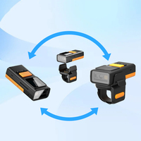 Mini Escáner de Código de Barras 2D Tipo Anillo, Lector de Códigos QR Inalámbrico Bluetooth para Dedo, Escáner Portátil Manos Libres