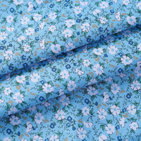 Tissu Popeline Tissé Premium Élastique 100% Coton Mélangé Léger à Motifs Floraux 135 GSM Imprimé par Sérigraphie Rotative Réactive Traditionnelle