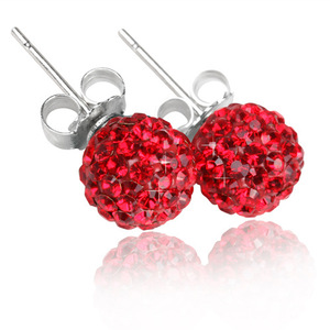 Stud <b>Earrings</b> 8mm Black Crystal Ball Micro Pave 925 Silver Stainless Steel <b>Post</b> Everyday Wear - Product Image 3