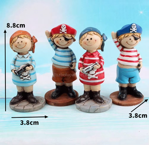 8,8 cm resina mediterránea creativa lindo pequeño pirata personajes modelo dibujos animados pirata marinero para regalo o decoración de la sala de estar - Product Image 4