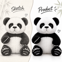 Peluche personnalisée réaliste Panda avec griffes et patins, idéale pour les cadeaux d'anniversaire et les détaillants de boutiques