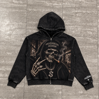 Fabricantes de Ropa Personalizada, Sudadera con Capucha de Felpa Francesa Gruesa, Estampado DTG, Diseño Jumbo, Lavado Ácido Vintage, Estilo Desgastado
