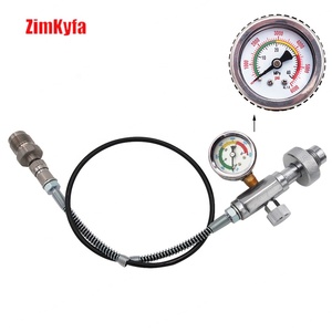 อะแดปเตอร์ถ่ายโอนลมถังดำน้ำ Zimakyfa แบบ DIN ผลิตจากอลูมิเนียมอัลลอยด์ สีเงิน OEM สำหรับเติมลมและชาร์จลม สายยาว 24 นิ้ว รองรับแรงดัน 232-300 บาร์ - Product Image 3