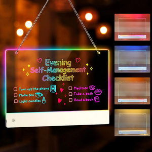 Acrylic LED Note <strong>Board</strong> with <strong>Light</strong> - Reusable Dimmable Dry Erase <strong>Board</strong> with Stand for Indoor Decoration and Retail Shops - Product Image 3