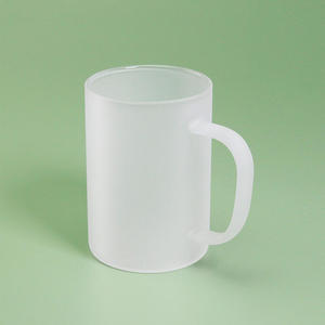 Tazza di vetro con manico a colori personalizzato all'ingrosso sublimazione trasparente/smerigliata 350 ML di bicchieri di vetro grezzi - Product Image 2