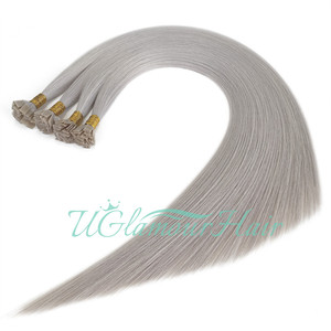 U Glamour Prix <span class=keywords><strong>de</strong></span> Gros <span class=keywords><strong>Cheveux</strong></span> Qualité 12A Blond Glacé Extensions à la Kératine Pointes Plates, en U, en K, en V <span class=keywords><strong>Cheveux</strong></span> Doux et Lisses - Product Image 2