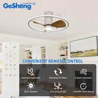 Ventilateur de plafond LED de petite taille 24 pouces, dimmable, 3 pales, télécommande, moteur DC pour chambre d'enfant et chambre à coucher