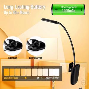 Lampe de lecture à clipser filtrant la lumière bleue, 1000 mAh, rechargeable par USB, intensité réglable, lumière ambrée, mini lampe de lecture, lampe de livre pour enfants - Product Image 5