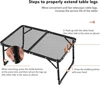 Table de pique-nique pliante compacte et portable pour l'extérieur, réglable en hauteur, durable, légère, en alliage d'aluminium, avec poignée de transport, moderne, pour barbecue