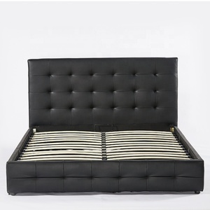 Ottoman Storage Black <strong>Faux</strong> <strong>Leather</strong> Double <strong>Bed</strong> <strong>Frame</strong> - Product Image 3