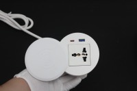 Stopkontak Meja dengan Soket Universal PD20W Lubang Pengisian Daya USB 80mm Putih ABS Kaca NFC
