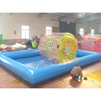 Vente en gros de rouleau d'eau flottant, équipement d'amusement flottant pour la marche sur le lac, ballon gonflable à eau avec piscine gonflable