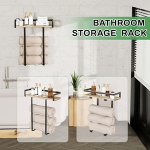 Hotel casero montado en la <span class=keywords><strong>pared</strong></span> jabón de baño champú ducha Caddy baño toalla almacenamiento estante organizador Kit estantería unidades para Baño - Product Image 2