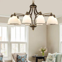Suspension luminaire design artistique en fer et verre, style nordique, avec abat-jour en verre, multi-têtes, anti-éblouissement, pour îlot de cuisine et chambre à coucher
