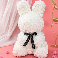 Nouveauté : ours en peluche rose éternelle, rose en PE, lapin, boîte cadeau, cadeau pour la Saint-Valentin, rose faite à la main, cadeau pour la fête des mères