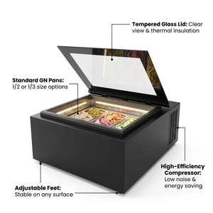 Vitrina Portátil Mini para Helados X-MING, Congelador Pequeño de Sobremesa para Gelato, Ideal para Cafeterías y Bares - Product Image 3