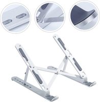 Supports pour ordinateur portable réglables sur 7 niveaux, support pour ordinateur portable en acier carbone, support surélevé réglable pour ordinateur portable pour bureau, compatible avec les ordinateurs portables de 9 à 17,3 pouces