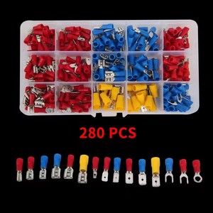480/300/280 pz connettore cavo isolato filo elettrico crimpatura vanga anello di testa forcella Set anelli laminati morsetti Kit assortiti - Product Image 1