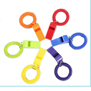 Silbato de plástico de color con línea telefónica, bobina de resorte, llavero de plástico, pulsera, silbato de bobina de resorte para niños - Product Image 6