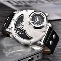 Montre Oulm 9591 au design unique pour homme, montre à quartz originale avec bracelet en cuir PU, date automatique, montre sport pour homme, Montre Relojes Uhr
