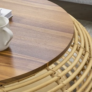 Mesa de Centro de Mimbre de Ratán para Sala de Estar, Muebles Hechos a Mano, Tejidos a Mano, Ecológicos, Duraderos y Modernos - Product Image 5