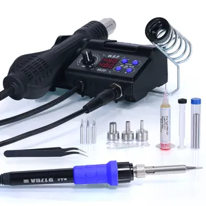 WEP 882D 2 In 1 Light Weight Soldering Iron 60W Hot Air Rework Station BGA SMD Temperature Correction Sleep Soldering Station