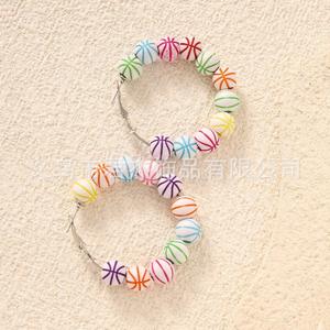 New Fashion Personality Creative Basketball Football Rugby <b>Emerald</b> Wings Beaded <b>Hoop</b> Sports Ball Drop <b>Earrings</b> Trend - Product Image 3