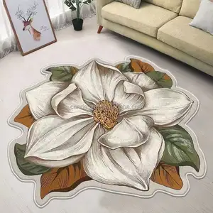 מכירה לוהטת פאזי פרח צורת רצפה 3D פרחוני עבה מיקרופייבר עיצוב הבית שטיח רצפת מחצלות שטיחים עבור